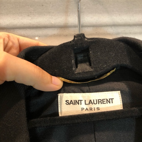 Saint Laurent black virgin wool gabardine blazer - Picture 6 of 8